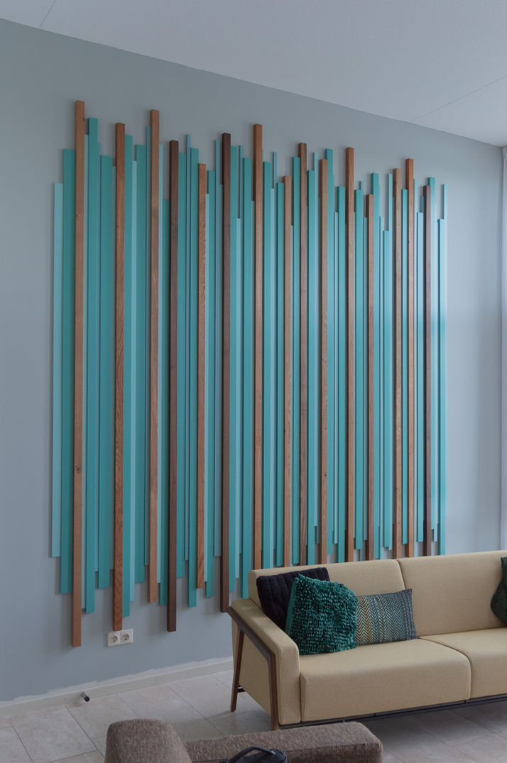 wanbekleding woonkamer massief hout kleuren