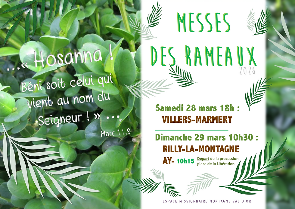 TOUTES LES MESSES DES RAMEAUX 2026-