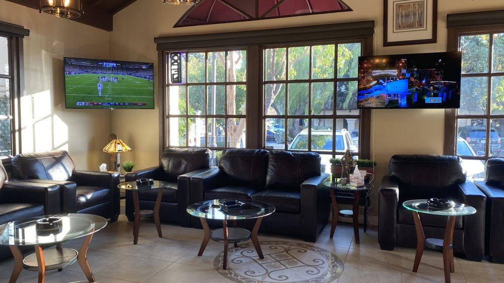 Lounge area inside a smoke shop