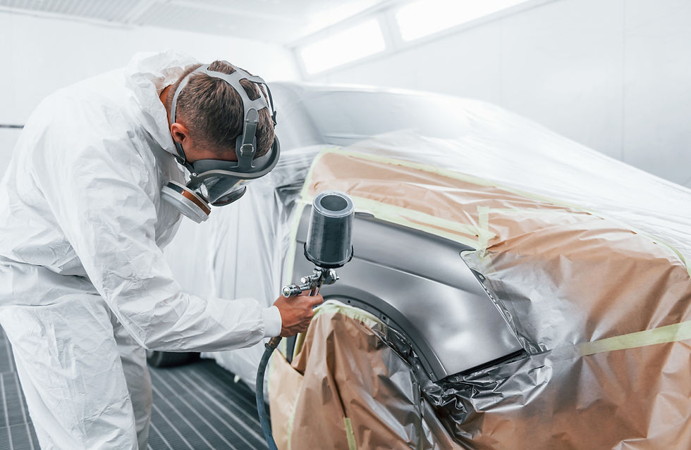 Auto painting at Precision Auto Body & Collision – professional color matching and durable finishes applied in a state-of-the-art paint booth