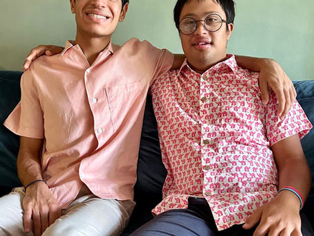 Mihaan (right) pictured with his buddy Vir who has Autism