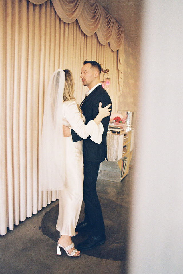 Las Vegas elopement film photographer brazen honey films captures timeless elopement at the sure thing chapel.