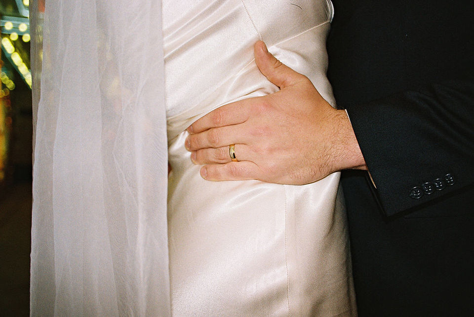 Las Vegas elopement film photographer brazen honey films captures timeless elopement at the sure thing chapel.