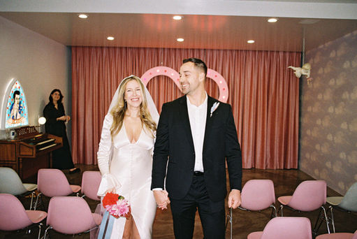 Las Vegas elopement film photographer brazen honey films captures timeless elopement at the sure thing chapel.