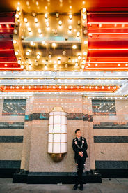 Las Vegas wedding photographer brazen honey films captures an epic elopement at sure thing chapel with elvis officiant. Photoshoot at the neon museum and downtown las vegas with neon lights. 