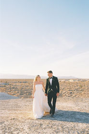Our Las Vegas elopement was truly one for the books! From stunning 35mm film photos captured by @brazenhoneyfilms, romantic nuptials at the iconic Little White Wedding Chapel and a stunning neon museum backdrop, to our videographer shooting in the stunning Nevada desert.. we couldn't have asked for a better day!
