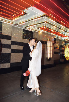 Las Vegas elopement film photographer brazen honey films captures timeless elopement at the sure thing chapel.
