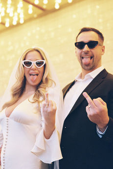 Las Vegas elopement film photographer brazen honey films captures timeless elopement at the sure thing chapel.
