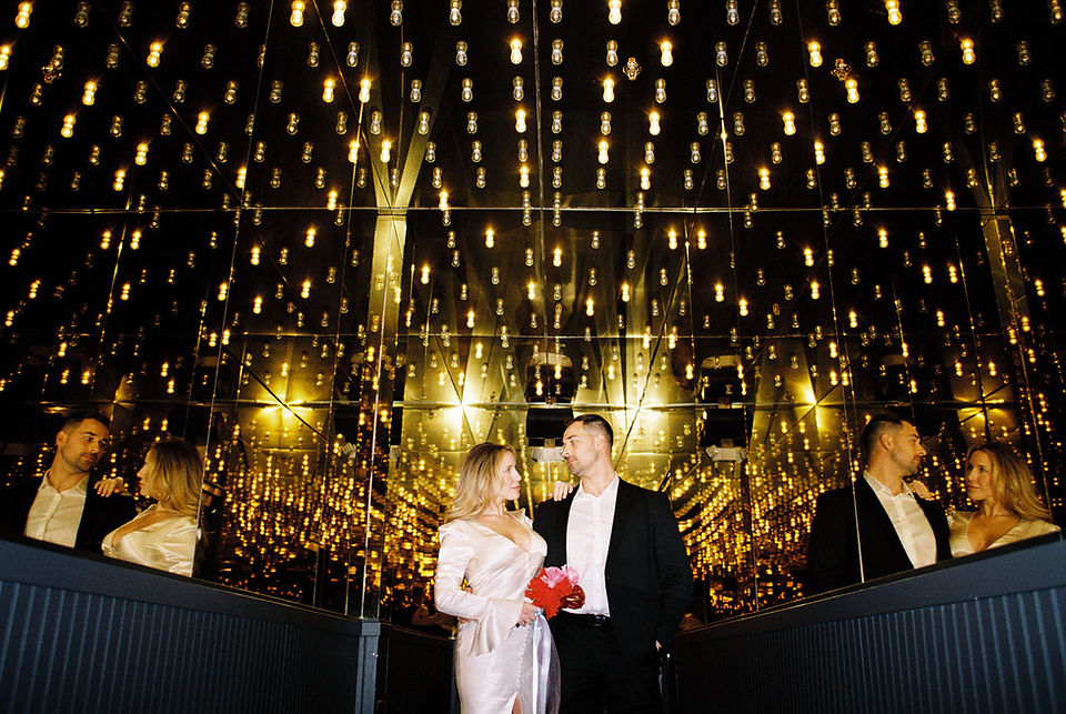 Las Vegas elopement film photographer brazen honey films captures timeless elopement at the sure thing chapel.