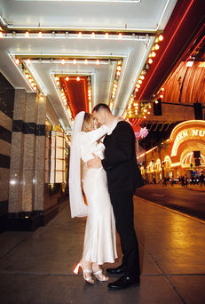 Las Vegas elopement film photographer brazen honey films captures timeless elopement at the sure thing chapel.
