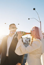 Las Vegas elopement film photographer brazen honey films captures timeless elopement at the sure thing chapel.