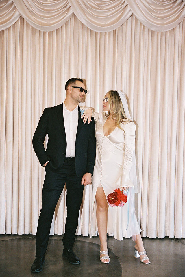 Las Vegas elopement film photographer brazen honey films captures timeless elopement at the sure thing chapel.