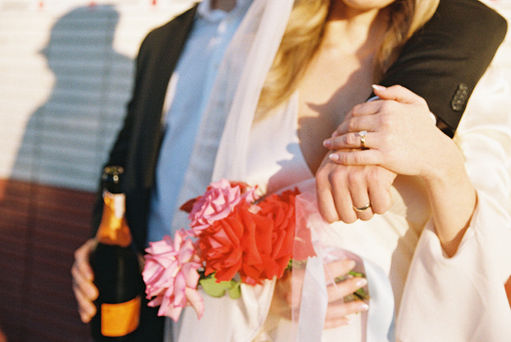 Las Vegas elopement film photographer brazen honey films captures timeless elopement at the sure thing chapel.
