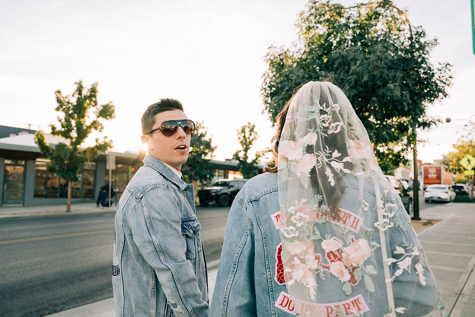 Las Vegas wedding photographer brazen honey films captures an epic elopement at the Neon Museum.