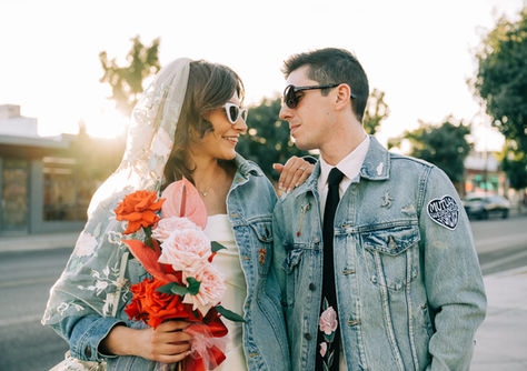 Las Vegas wedding photographer brazen honey films captures an epic elopement at the Neon Museum.