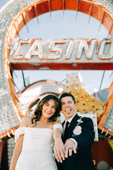 Las Vegas wedding photographer brazen honey films captures an epic elopement at the Neon Museum.