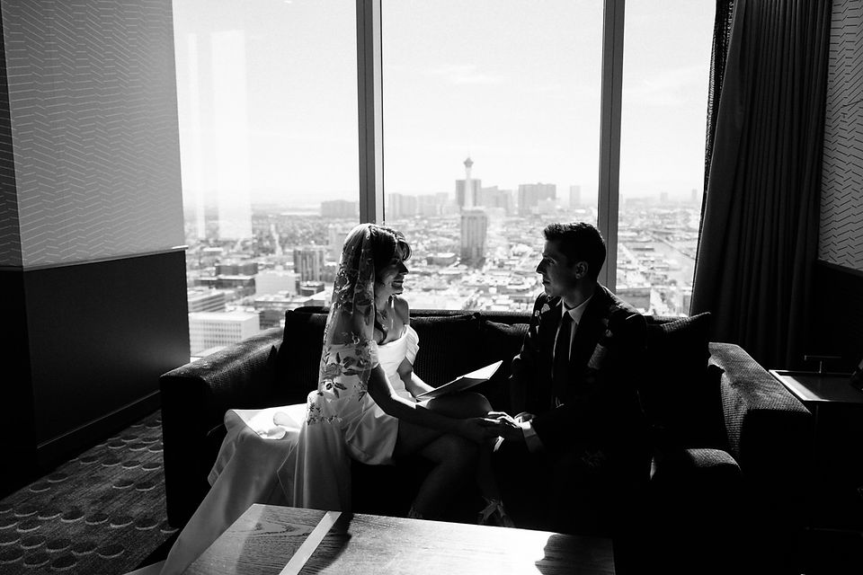 Las Vegas wedding photographer brazen honey films captures an epic elopement at the sure thing chapel.