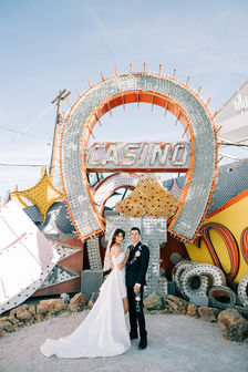 Las Vegas wedding photographer brazen honey films captures an epic elopement at the Neon Museum.
