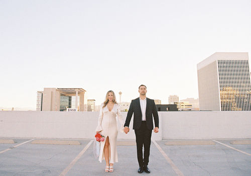 Las Vegas elopement film photographer brazen honey films captures timeless elopement at the sure thing chapel.