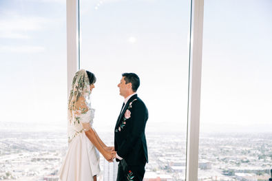 Las Vegas wedding photographer brazen honey films captures an epic elopement at the sure thing chapel.