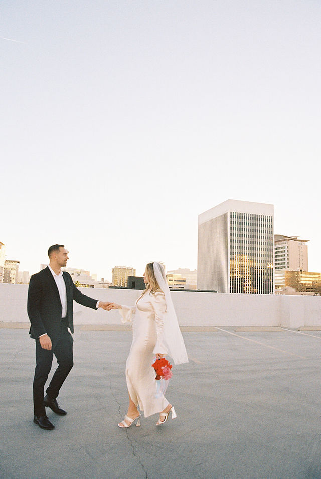 Las Vegas elopement film photographer brazen honey films captures timeless elopement at the sure thing chapel.