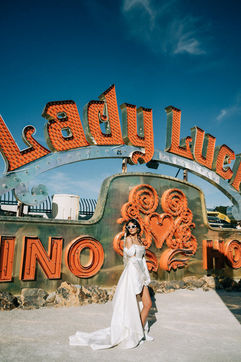 Las Vegas wedding photographer brazen honey films captures an epic elopement at the Neon Museum.