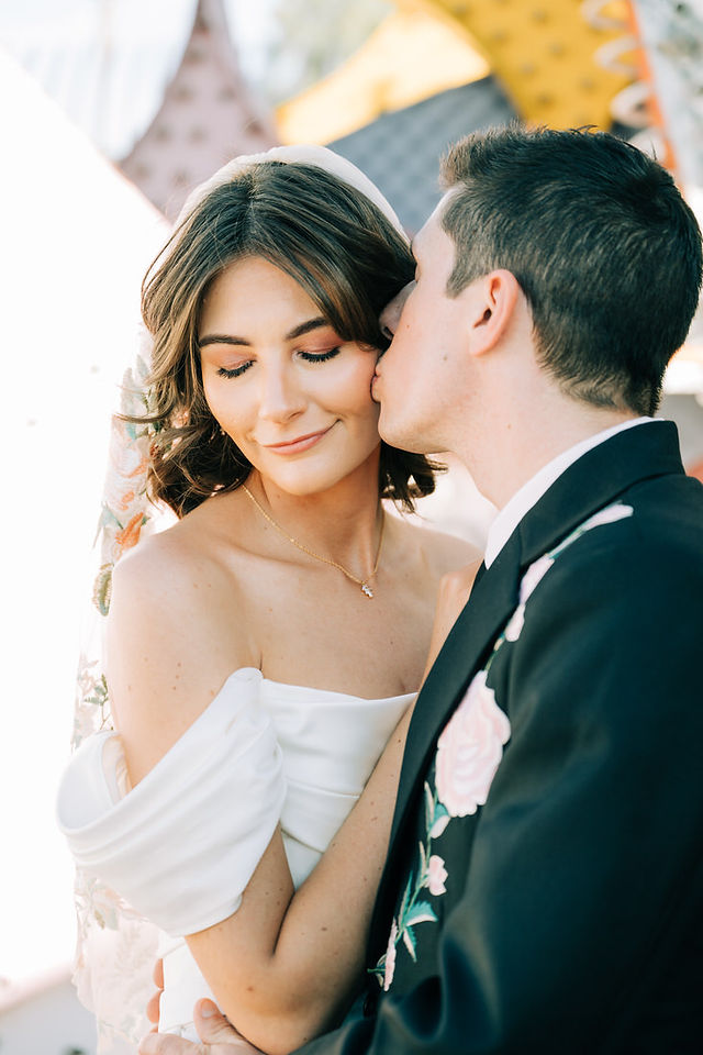 Las Vegas wedding photographer brazen honey films captures an epic elopement at the Neon Museum.