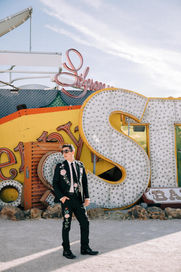 Las Vegas wedding photographer brazen honey films captures an epic elopement at the Neon Museum.
