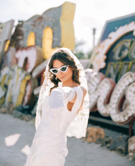 Las Vegas wedding photographer brazen honey films captures an epic elopement at the Neon Museum.  