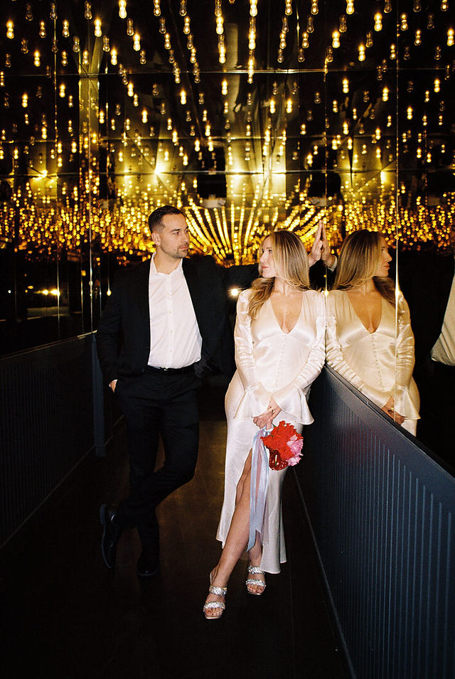 Las Vegas elopement film photographer brazen honey films captures timeless elopement at the sure thing chapel.