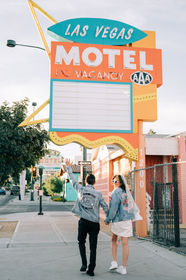 Las Vegas wedding photographer brazen honey films captures an epic elopement at the Neon Museum.