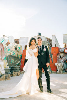 Las Vegas wedding photographer brazen honey films captures an epic elopement at the Neon Museum.
