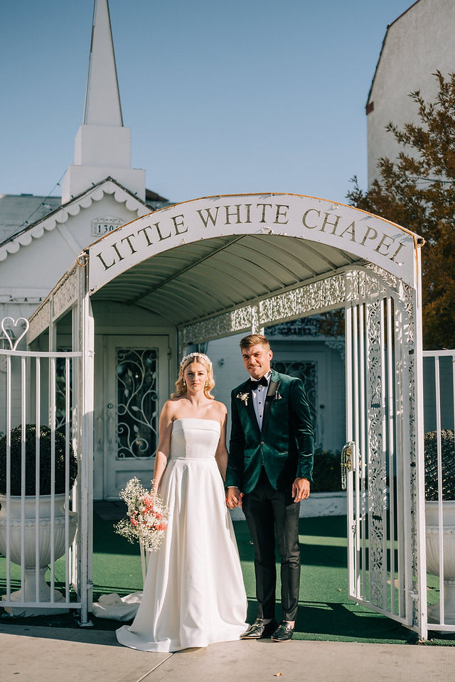 Our Las Vegas elopement was truly one for the books! From stunning 35mm film photos captured by @brazenhoneyfilms, romantic nuptials at the iconic Little White Wedding Chapel and a stunning neon museum backdrop, to our videographer shooting in the stunning Nevada desert.. we couldn't have asked for a better day! 