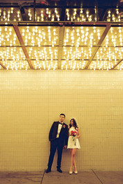 Las Vegas elopement film photographer brazen honey captures vintage inspired elopement at the little white wedding chapel. Wedding photos captured on 35mm film in downtown vegas under the neon lights.