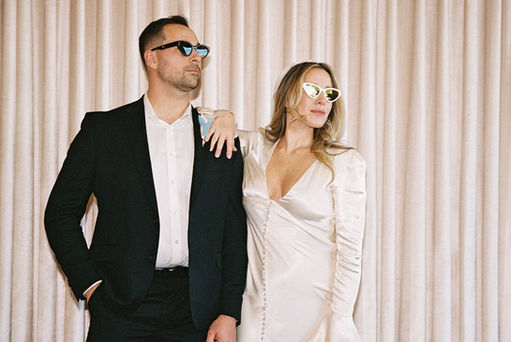 Las Vegas elopement film photographer brazen honey films captures timeless elopement at the sure thing chapel.