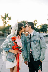 Las Vegas wedding photographer brazen honey films captures an epic elopement at the Neon Museum.