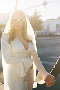 Las Vegas elopement film photographer brazen honey films captures timeless elopement at the sure thing chapel.