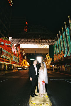 Las Vegas elopement film photographer brazen honey films captures timeless elopement at the sure thing chapel.