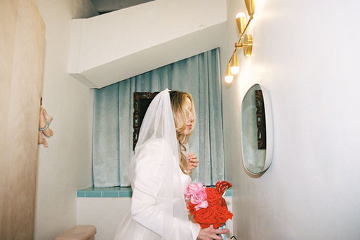Las Vegas elopement film photographer brazen honey films captures timeless elopement at the sure thing chapel.