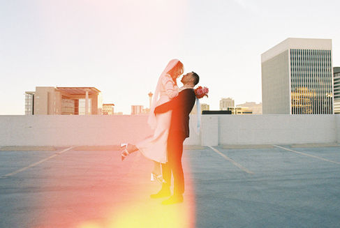 Las Vegas elopement film photographer brazen honey films captures timeless elopement at the sure thing chapel.
