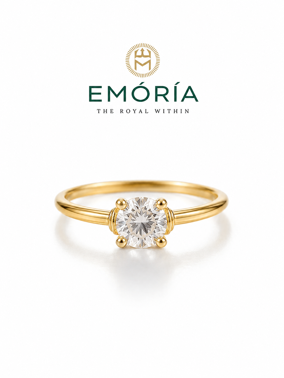 Thumbnail: The Oméa Solitaire Ring | 18K Gold Natural Diamond | EMÓRÍA