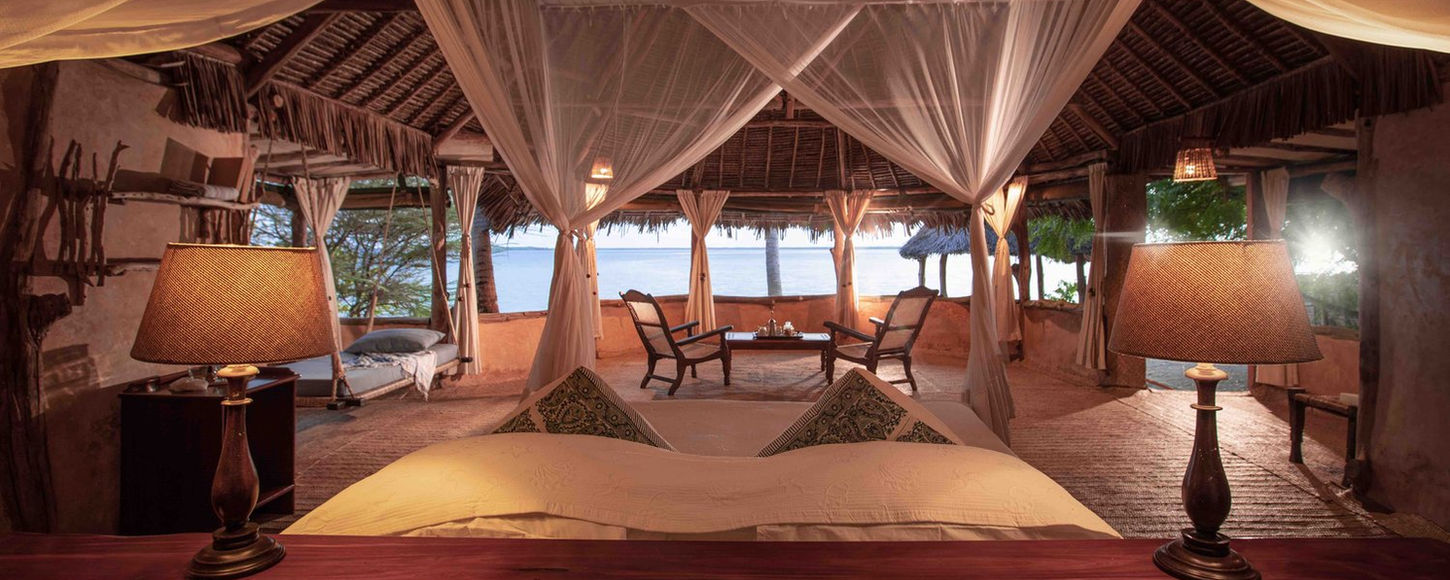 Warm room interior at resort in Kenya