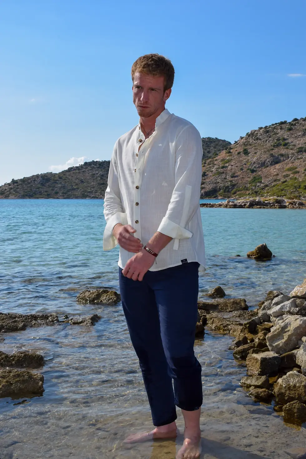 Küçük resim: mens long sleeve collar shirt s2318 premium masterpiece collection clothing view