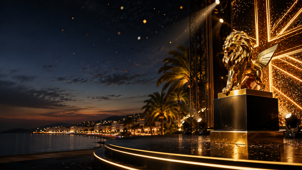UK crowned world’s second most creative market at Cannes Lions 2026 — golden awards trophy under spotlights on the French Riviera