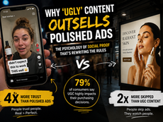 A marketing analysis exploring why user-generated and imperfect content outperforms polished advertising in 2026, highlighting consumer trust, social proof, and higher conversion rates.