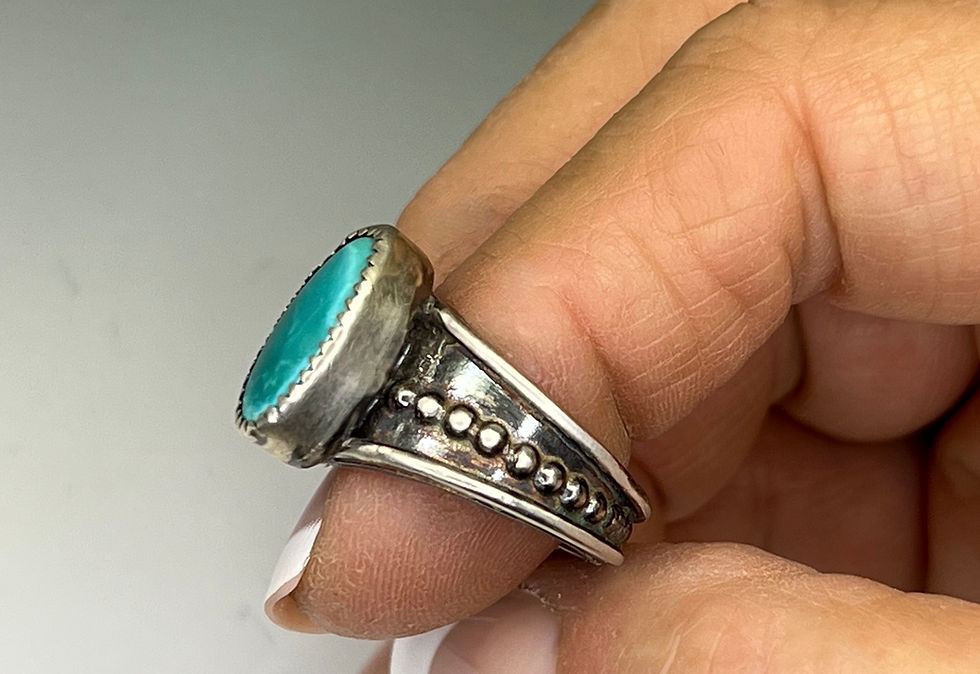 Thumbnail: Layered Turquoise Silver Ring