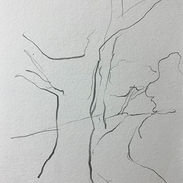 Drawing of Le Jardin des Plantes, Angers, France. Graphite on paper.