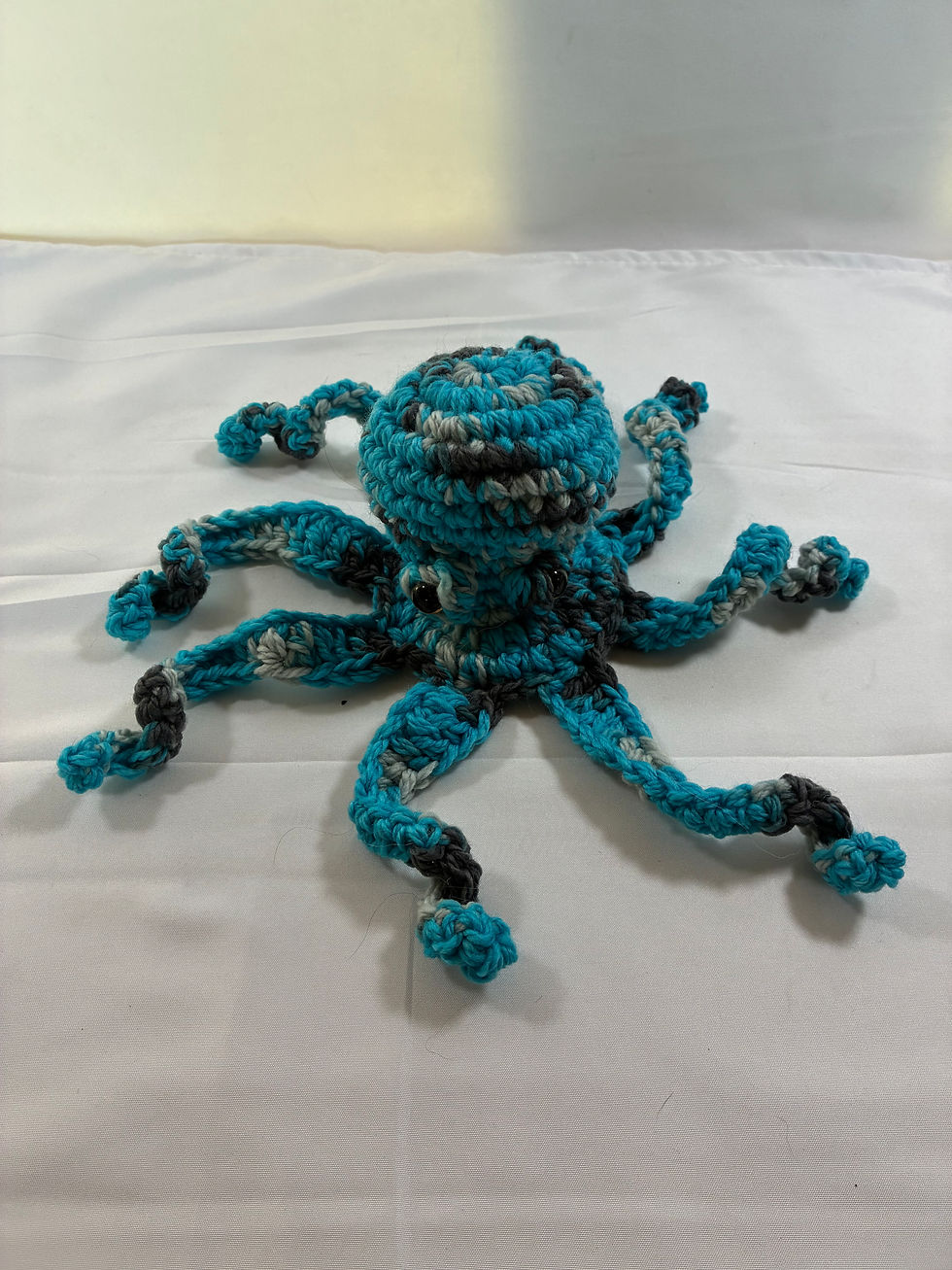 Thumbnail: Handmade Crochet Blue/Grey Octopus