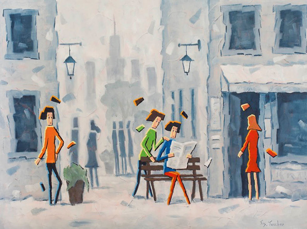 Vie citadine 30 x 40 po (76 x 102 cm)