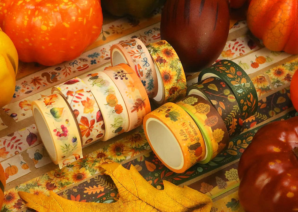 Miniatura: Washi Tape Yellow Leaves & Flowers Masking (Autumn)